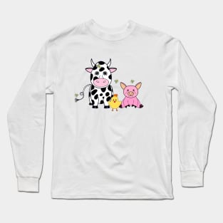 FARM Life - Cute Farm Animals Art Long Sleeve T-Shirt